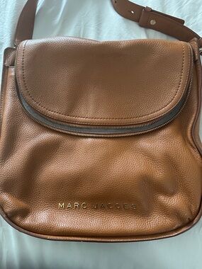 Marc Jacobs Cognac Pebbled Leather Shoulder Bag